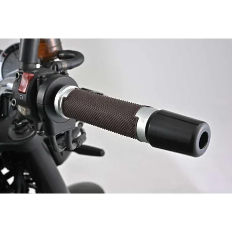 22MM ALUMINUM HANDLEBAR GRIPS DAYTONA BROWN, 125MM