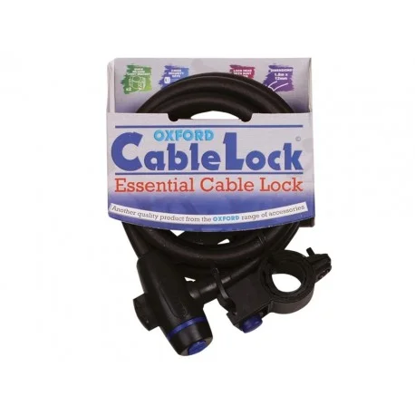 Antivol cable OXFORD Cablelock 1.8m x 12mm fume