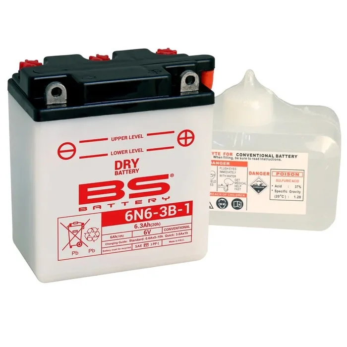 Batterie BS BATTERY conventionnelle avec pack acide – 6N6-3B-1