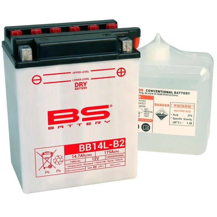 Batterie BS BATTERY Haute-performance avec pack acide – BB14L-B2