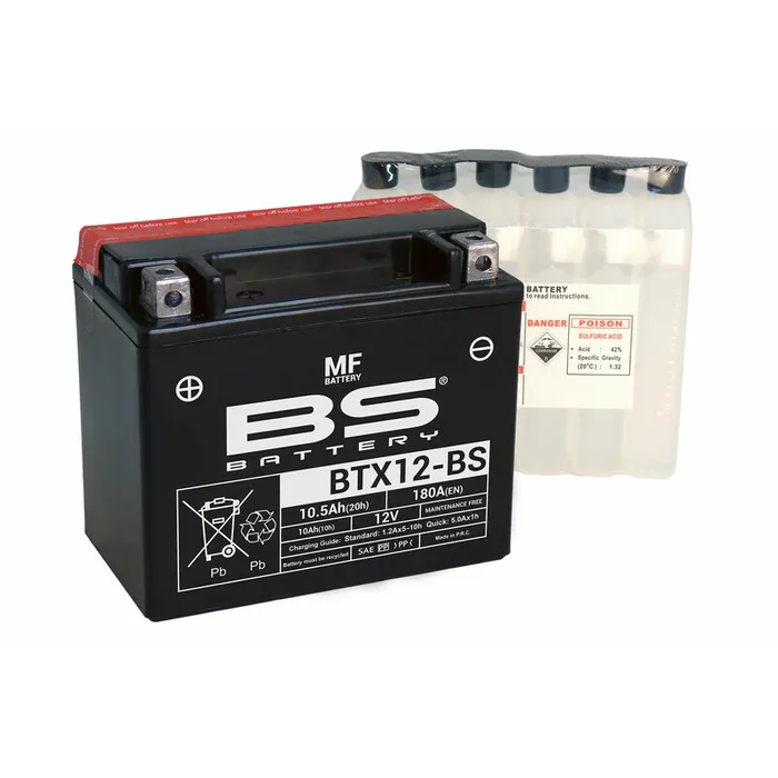 Batterie BS BATTERY sans entretien avec pack acide – BTX12