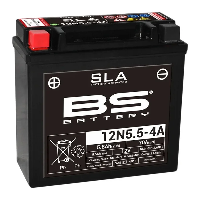 Batterie BS BATTERY SLA sans entretien activé usine – 12N5.5-4A/4B