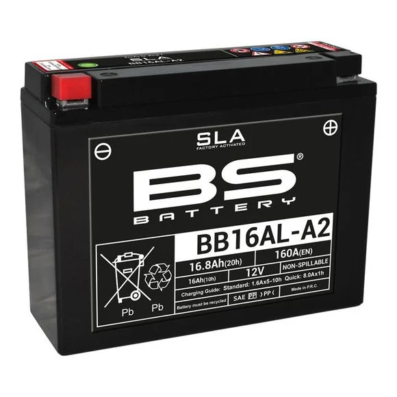 Batterie BS Battery SLA YB16AL-A2/BB16AL-A2 ferme Type Acide Sans entretien/prête à l’emploi Ref : SLAYB16AL-A2 / 1080690