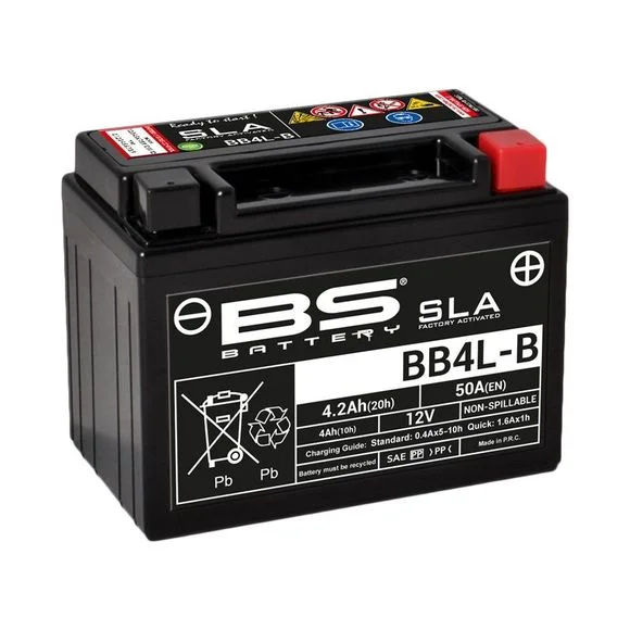 Batterie BS Battery SLA YB4L-B/BB4L-B ferme Type Acide Sans entretien/prête à l’emploi Ref : BB4L-BSLA / 1080660