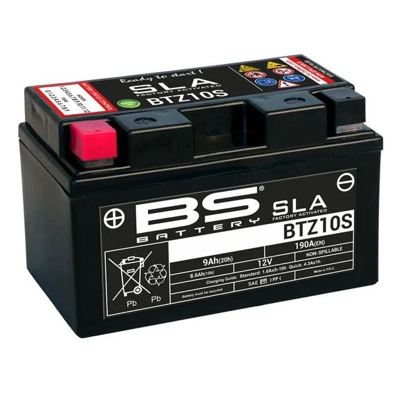 Batterie BS Battery SLA YTZ10S/BTZ10S ferme Type Acide Sans entretien/prête à l’emploi Ref : SLA YTZ10S / 1080702