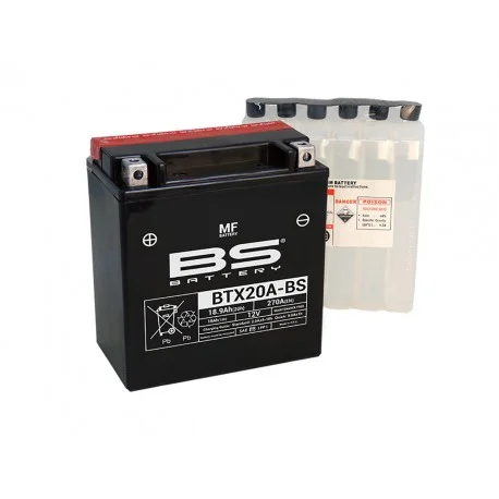 Batterie moto BS BATTERY Haute-performance 12 Volts Sans entretien YTX20A-BS BTX20A-BS