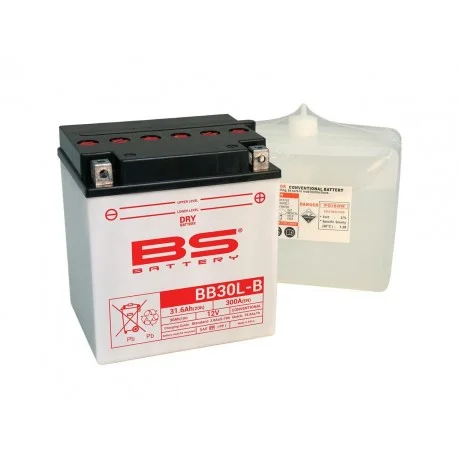 Batterie moto BS BATTERY Haute-performance 12 Volts YB30L-B BB30L-B
