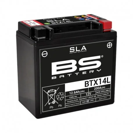 Batterie moto BS BATTERY SLA sans entretien activee usine YTX14L-BS BTX14L