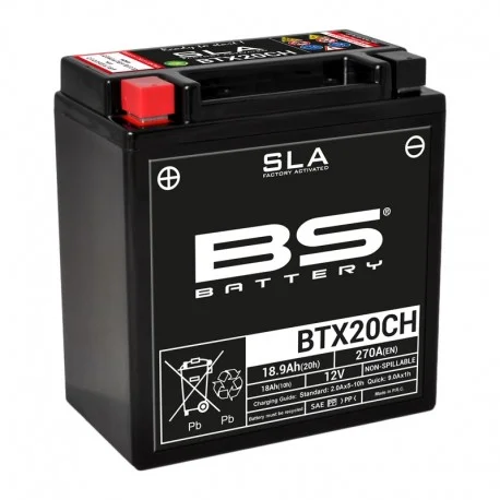 Batterie moto BS BATTERY SLA sans entretien activee usine YTX20CH-BS BTX20CH