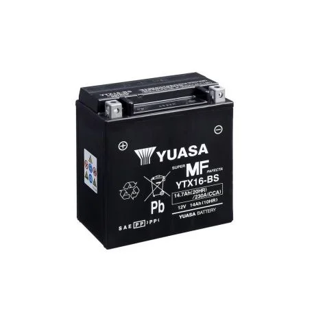 Batterie moto YUASA sans entretien YTX16-BS