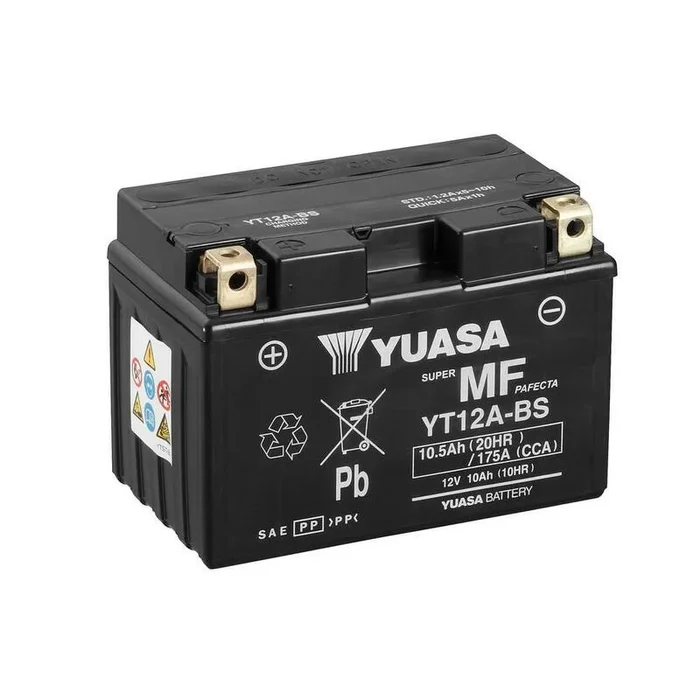 Batterie YUASA sans entretien avec pack acide – YT12A-BS