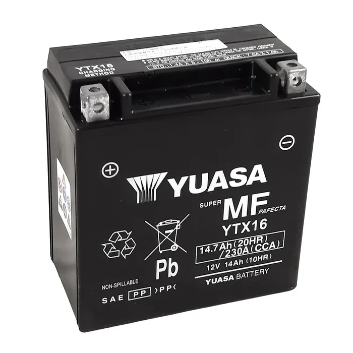 Batterie YUASA W/C sans entretien activée usine – YTX16 FA