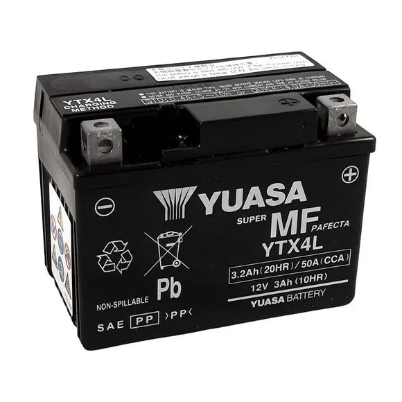Batterie Yuasa YTX4L-Y- ferme Type Acide Sans entretien Ref : YTX4L -Y-