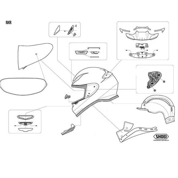 Bavette anti-remous Shoei NXR2/HORNETADV/X-SPR PRO/X-SPIRIT3 Ref : SI0070 / 19020160