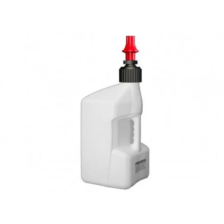 Bidon d&rsquo;essence TUFF JUG 20L blanc translucide/bouchon rouge – bouchon remplissage rapide