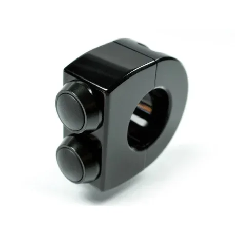 BLACK SWITCHBOX 2 BLACK BUTTONS 25.4mm