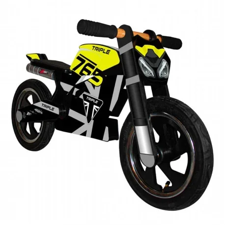BLACK WOOD BALANCE BIKE + DECAL KIT 765