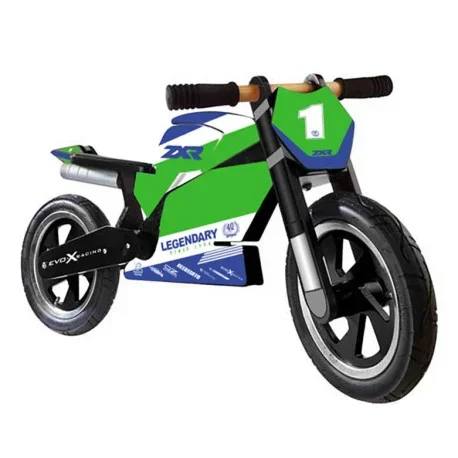 BLACK WOOD BALANCE BIKE + GREEN DECAL KIT