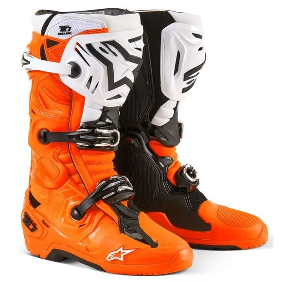Botte enduro Alpinestars TECH 10 2025 – Orange / Blanc Ref : AP3533