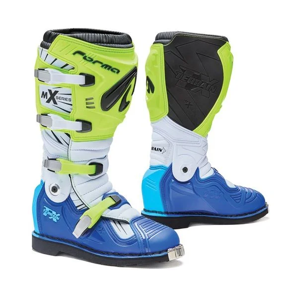 Bottes cross Forma TERRAIN TX JAUNE FLUO/BLANC/BLEU 2021 – Jaune / Blanc Ref : FM0201