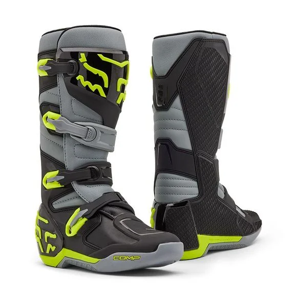 Bottes cross Fox COMP 2025 – Gris / Jaune Ref : FX5116