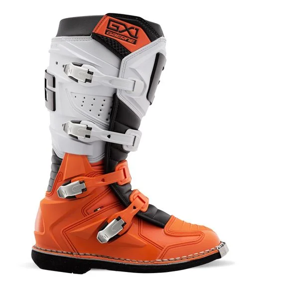 Bottes cross Gaerne GX1 ORANGE/WHITE 2025 – Orange / Blanc Ref : GA0220