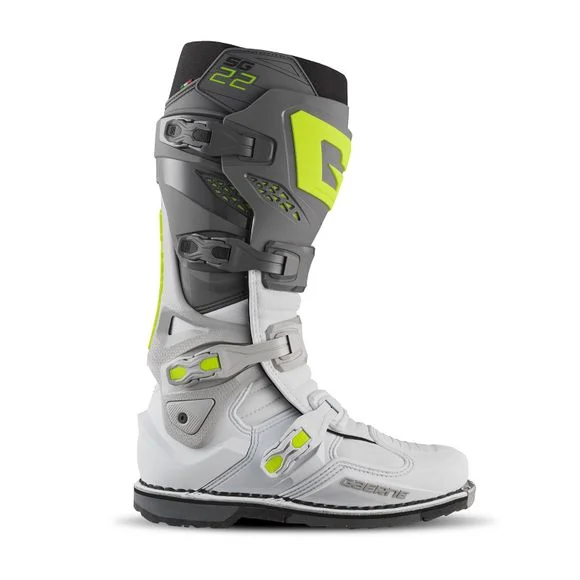 Bottes cross Gaerne SG22 ANTHRACITE/WHITE/GREY 2025 – Gris / Blanc Ref : GA0224