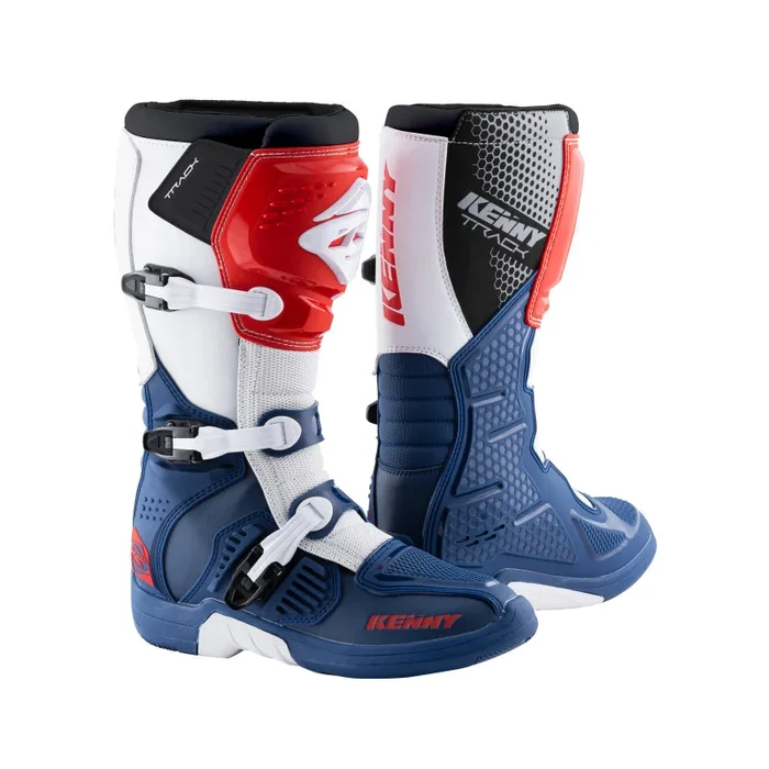 Bottes Cross KENNY TRACK Bleu Blanc Rouge