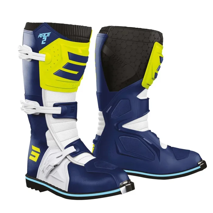 Bottes Cross SHOT RACE 2 Bleu Jaune Fluo
