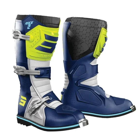 Bottes cross Shot RACE 2 KID – Bleu / Jaune Ref : SO2328-C47060