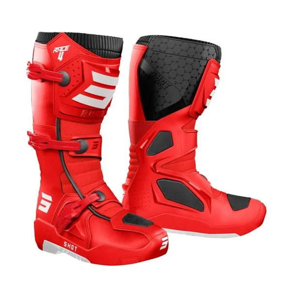 Bottes cross Shot RACE 4 2025 – Noir / Rouge Ref : SO2550