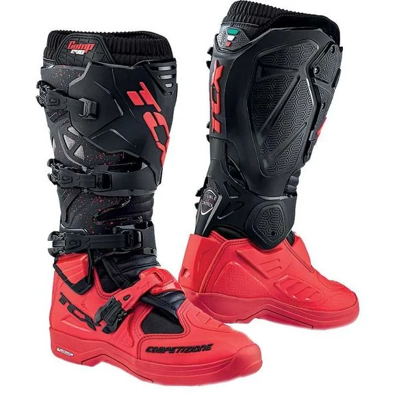 Bottes cross TCX Boots COMP EVO 2 – MICHELIN – BLACK RED 2024 – Noir / Rouge Ref : OX0298