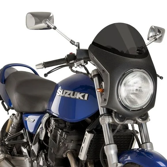 Bulle Puig RETRO- SEMI CARENAGE CARBONE DIAMETRE 195 MM UNIVERSELLE – GrisBENELLI 400 IMPERIALE 400 – 2018 – 2025Ref : 9515