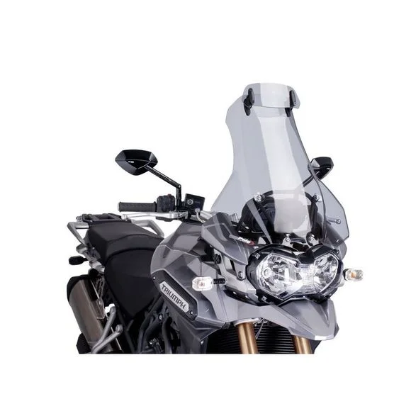 Bulle Puig Touring avec visière – GrisTRIUMPH 1200 TIGER 1200 EXPLORER ABS – 2011 – 2015Ref : 6006H