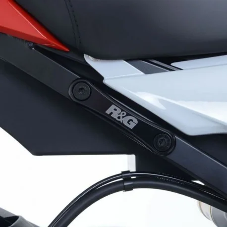 Cache orifice reposes-pieds R&G RACING noir gauche a l&rsquo;unite BMW HP4/S1000R/RR