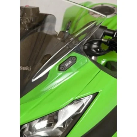 Caches orifice retroviseur R&G RACING noir KAWASAKI NINJA 300 / ZX-6R 636 / NINJA 250SL / ZX250R NINJA