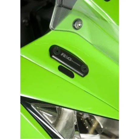 Caches orifice retroviseur R&G RACING noir Kawasaki ZX10R 2011-2015