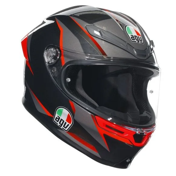 Casque AGV K-6 S – SLASHCUT – Gris / Rouge Ref : AG1004