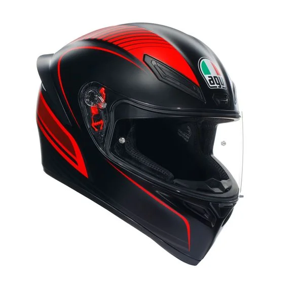 Casque AGV K1 S – WARMUP – Noir / Rouge Ref : AG1039