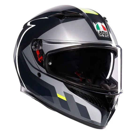 Casque AGV K3 – SHADE – Gris / Jaune Ref : AG1052