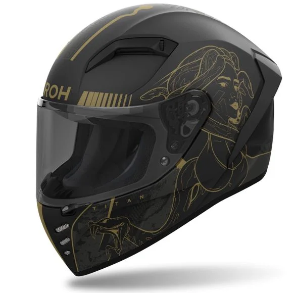 Casque Airoh CONNOR – TITAN – Noir / Jaune Ref : AR1397