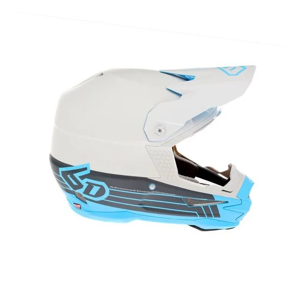 Casque cross 6D Helmets ATR-1 SPLIT CYAN 2023 – Blanc / Bleu Ref : DH0012
