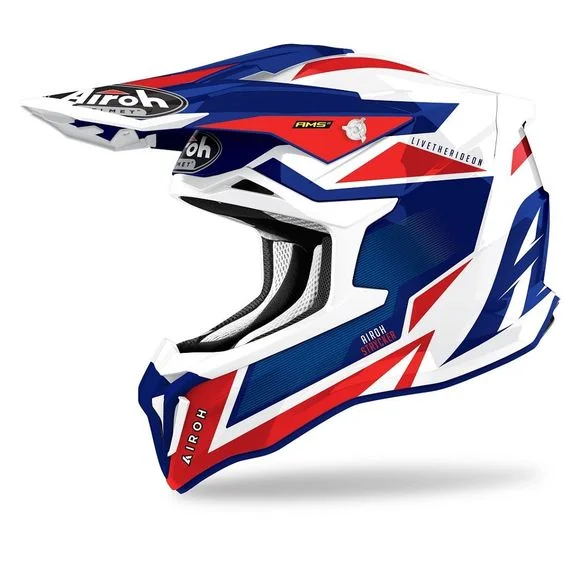 Casque cross Airoh STRYKER – AXE – BLUE RED GLOSS 2022 – Bleu / Rouge Ref : AR1102