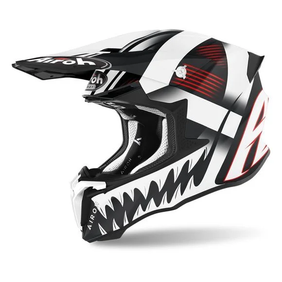 Casque cross Airoh TWIST 2.0 – MASK 2023 – Blanc / Noir Ref : AR1238