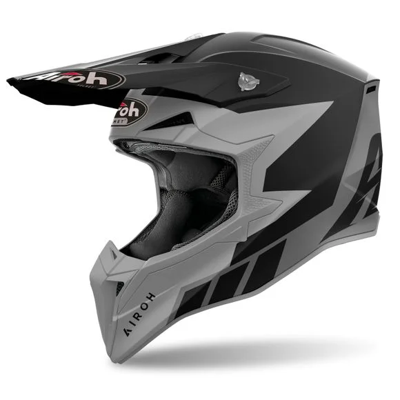 Casque cross Airoh WRAAAP – RELOADED 2024 – Gris / Noir Ref : AR1380