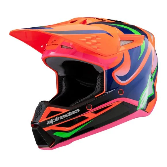 Casque cross Alpinestars SUPERTECH S-M3 – DEEGAN – ENFANT – Orange / Violet Ref : AP3389