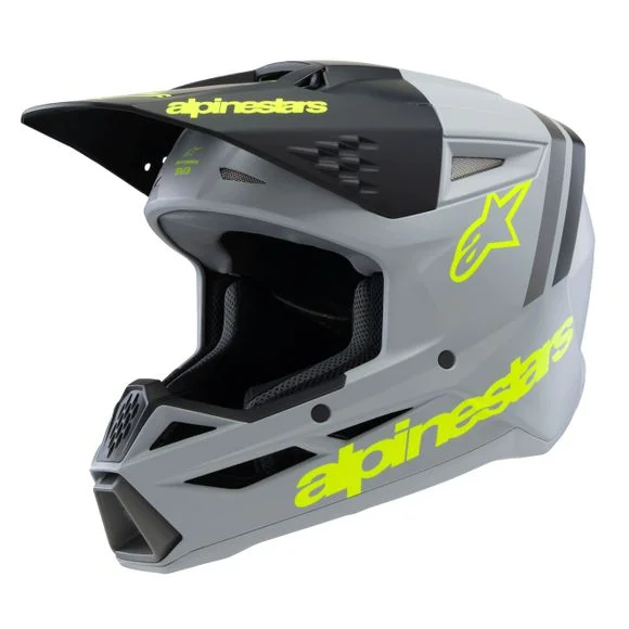 Casque cross Alpinestars SUPERTECH S-M3 – RADIUM – ENFANT – Gris / Noir Ref : AP3392