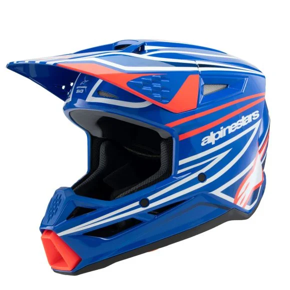 Casque cross Alpinestars SUPERTECH S-M3 – WURX – ENFANT – Bleu / Rouge Ref : AP3394