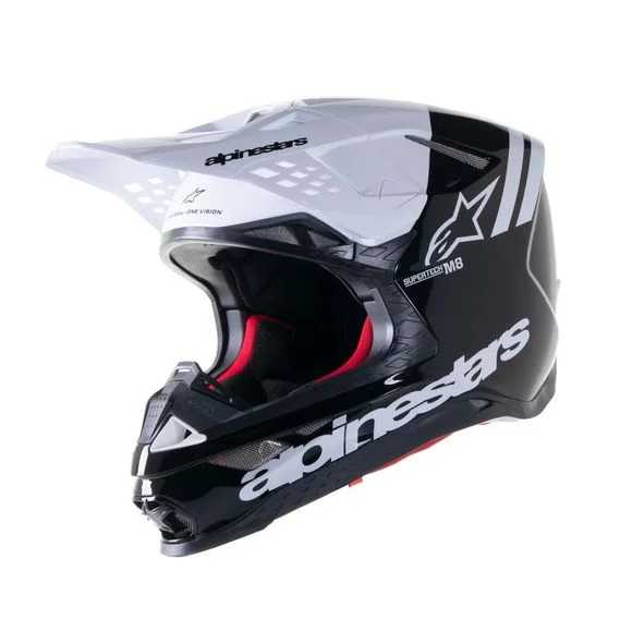 Casque cross Alpinestars SUPERTECH S-M8 – RADIUM 2025 – Noir / Blanc Ref : AP12813