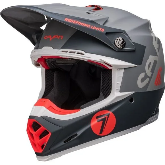 Casque cross Bell MOTO-9S FLEX SEVEN VANGUARD 2023 – Gris / Orange Ref : EL0618